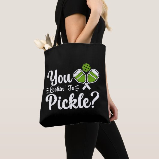 Sie schauen auf Pickle Pickleball Player Funny Tasche (Von Nahem)