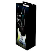 Sie schaukeln! , E-Gitarren-Wein-Geschenk-Tasche Geschenktüte Für Weinflaschen (Vorderseite Schrägansicht)