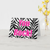 Sie schaukeln! Zebra-Druck Karte (Gelbe Blume)