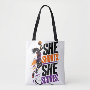 Sie schießt, sie punktet Frauenbasketball Tasche