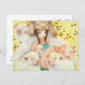 Sie schlägt Postkarten vor (Vorne/Hinten)