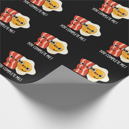 Sie schließen mich Funny Bacon Egg Pun Dark BG Geschenkpapier (Ecke)