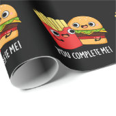 Sie schließen mich Funny Burger Fries Pun Dark BG Geschenkpapier (Rolleneckpunkt)