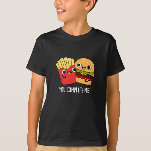 Sie schließen mich Funny Burger Fries Pun Dark BG T-Shirt (Vorderseite)