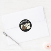 Sie schließen mich lustig Kack Pun Dark BG Runder Aufkleber (Umschlag)