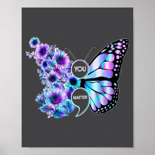 Sie Schmetterling Sonnenblume Suizidprävention-Bew Poster