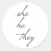 sie schrieben Schriftart Runder Aufkleber (Vorderseite)