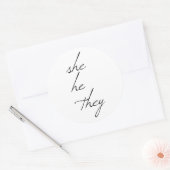 sie schrieben Schriftart Runder Aufkleber (Umschlag)