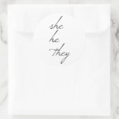 sie schrieben Schriftart Runder Aufkleber (Tasche)