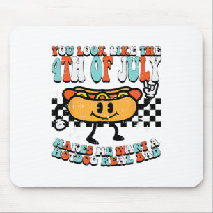 Sie sehen aus wie 4. Juli Retro Hotdog Patriotisch Mousepad