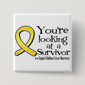 Sie sehen einen Krebsüberlebnis für Kinder Button (Vorderseite)