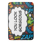 SIE SEHEN GORGEOUS Think Bubble Fun Comic Book Badematte (Vorderseite Vertikal)