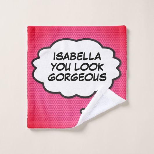 SIE SEHEN GORGEOUS Think Bubble Fun Comic Book Badhandtuch Set (Waschlappen)