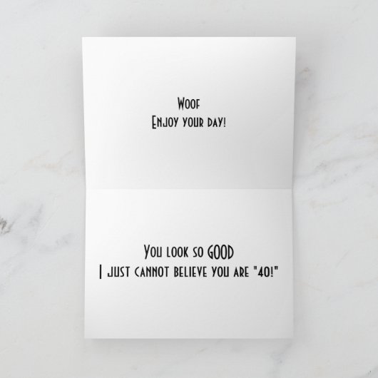 SIE SEHEN GUT ZU SEIN "40" KARTE (Innenseite)