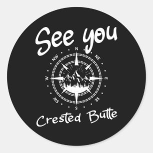 Sie sehen in Crested Butte Usa Vacation Ski Comp Runder Aufkleber