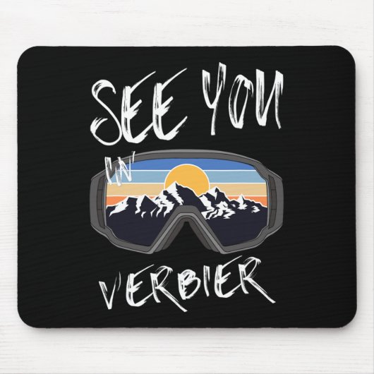 Sie sehen in Verbier Schweiz Wanderurlaub Ski Mousepad (Vorne)