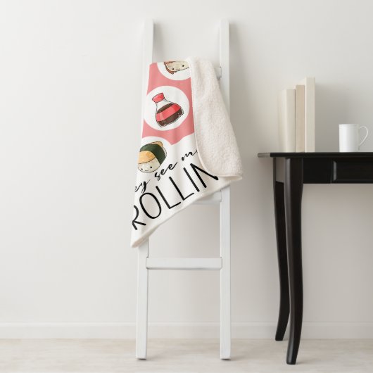 Sie sehen Me Rollin' Kawaii Fun Sushi Rolls & Dots Sherpadecke (Beispiel)