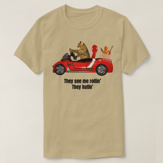 Sie sehen mich einführen, dass sie Katze im Auto h T-Shirt (Design vorne)