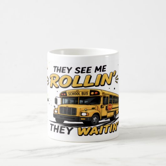 Sie sehen mich lustig rollenden Busfahrer Kaffeeta Kaffeetasse (Mittel)