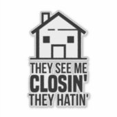 Sie sehen mich schließen Realtor Anwesen Agent Aufkleber (Vorderseite)