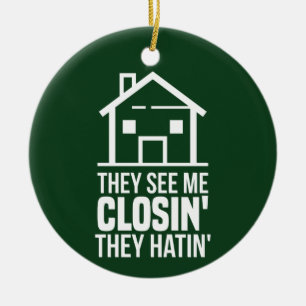 Sie sehen mich, wie ich den Agent Realtor Anwesen  Keramik Ornament