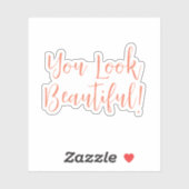 Sie sehen Schönheitsbejahung in der Schrift Aufkleber (Blatt)