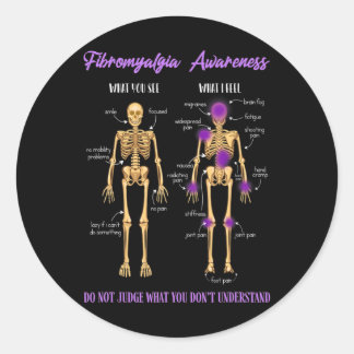 Sie sehen, was ich fühle Skeletton Fibromyalgie Aw Runder Aufkleber