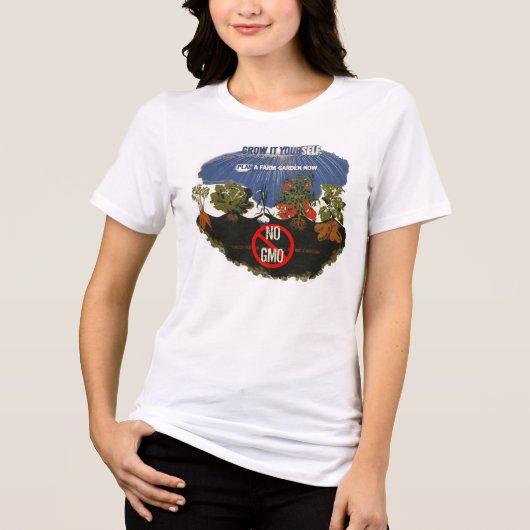 Sie selbst KEINEN GVO herstellen Tri-Blend Shirt (Vorderseite)