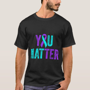 Sie Selbstmordprävention Türkis Lila Bewusstsein R T-Shirt