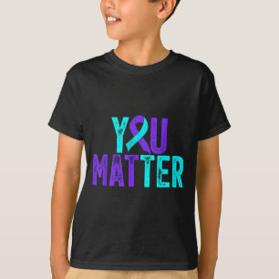 Sie Selbstmordprävention Türkis Lila Bewusstsein R T-Shirt