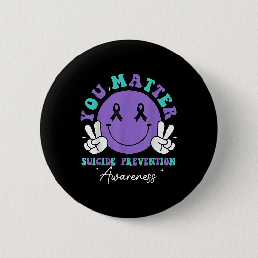 Sie Selbstmordpräventions-Bewusstseins-Schleife Fr Button (Vorderseite)