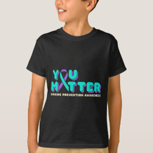 Sie Selbstmordpräventionsbewusstsein Türkis Lila B T-Shirt