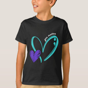 Sie Selbstmordpräventionsbewusstsein Türkis Lila H T-Shirt