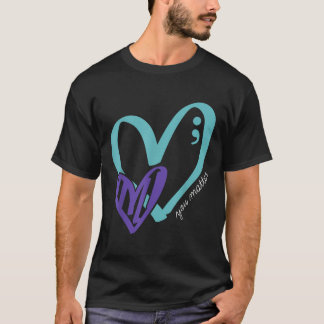 Sie Selbstmordpräventionsbewusstsein Türkis Lila H T-Shirt