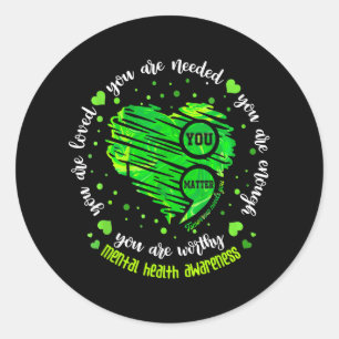 Sie Semicolon Herz Mental Health Awareness Women Runder Aufkleber