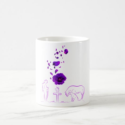 Sie servierten auch Lila Mohnerinnerung Kaffeetasse (Mittel)