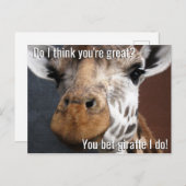 Sie setzen Giraffe-Ermutigung Postkarte (Vorne/Hinten)