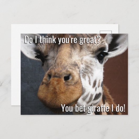 Sie setzen Giraffe-Ermutigung Postkarte (Vorne/Hinten)