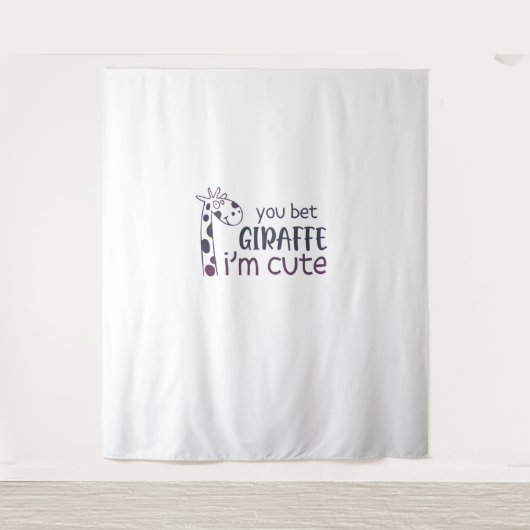 Sie setzen Giraffe, ich bin Niedlich Wandteppich (Vorderseite)