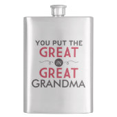 Sie setzten das große in große Großmutter ein Flachmann (Vorderseite)