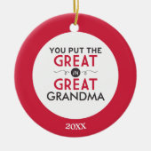 Sie setzten das große in große Großmutter ein Keramikornament (Vorne)