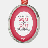 Sie setzten das große in große Großmutter ein Ornament Aus Metall (Links)