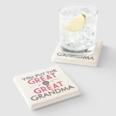 Sie setzten das große in große Großmutter ein Steinuntersetzer (Seitenansicht)