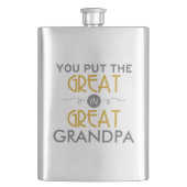 Sie setzten das große in großen Großvater ein Flachmann (Vorderseite)