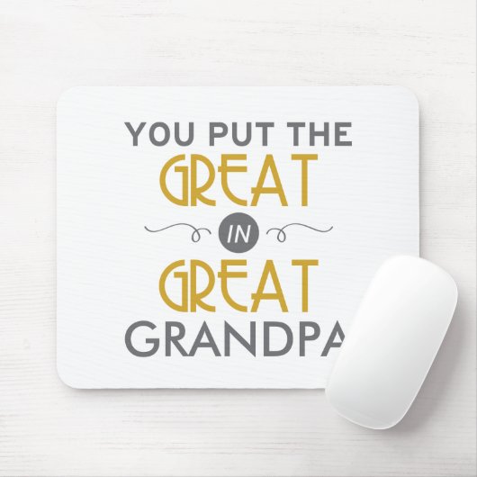 Sie setzten das große in großen Großvater ein Mousepad (Mit Mouse)