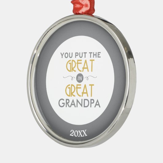 Sie setzten das große in großen Großvater ein Silbernes Ornament (Links)