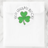 Sie (Sham) Rock Green Kleeblatt Clover Glückwunsch Runder Aufkleber (Tasche)