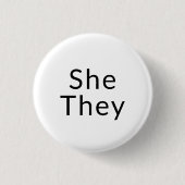 Sie, sie bevorzugten Pronouns Lgbtq Lgbt Pride Button (Vorderseite)