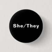 Sie, sie bevorzugten Pronouns Lgbtq Lgbt Pride Button (Vorderseite)