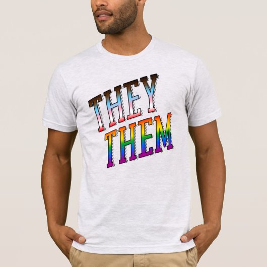 Sie / sie Fortschritt Pride Pronouns T - Shirt (Vorderseite)